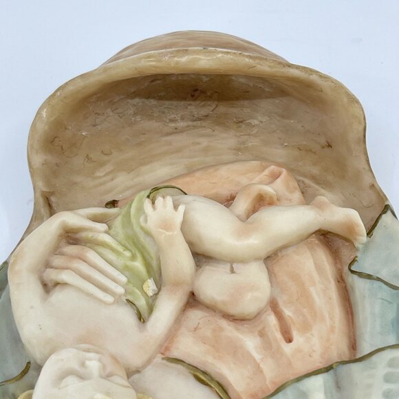 vintage madonna & child holy water font devotional decor - Picture 4 of 5